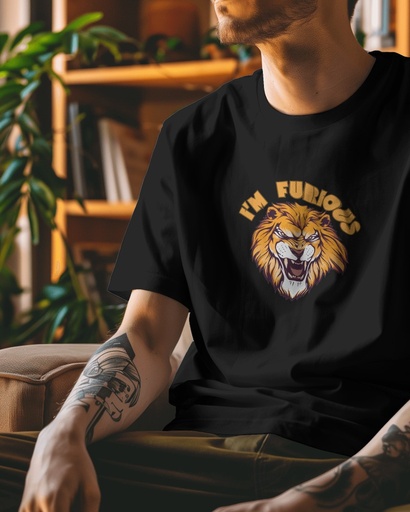 I'm Furious Lion | Male Round Neck Half Sleeve Classic